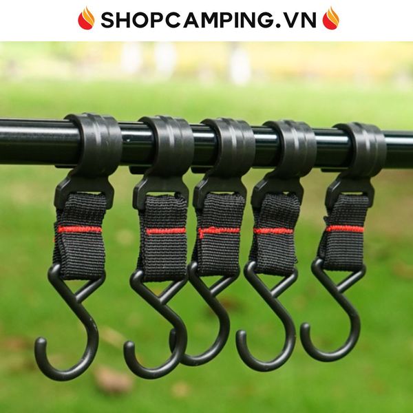  Set 5 móc giá treo đồ cắm trại, móc treo dụng cụ dã ngoại 