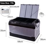  Thùng đựng đồ gấp gọn dung tích 75L, giữ được nước, siêu bền, đựng đồ trên xe hơi, cắm trại dã ngoại ( kèm túi chống thấm) 