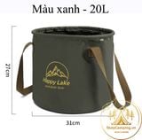  Xô đựng nước gấp gọn 10L / 20L HappyTravel, xô nước tròn xếp gọn du lịch, cắm trại dã ngoại 