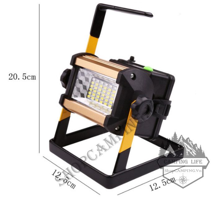  Đèn led siêu sáng xách tay W807 công suất 50w, đèn pin tích điện du lịch, cắm trại dã ngoại 