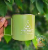  Cốc uống nước gấp gọn inox 430, ly inox có quai dã ngoại, trong nhà, picnic, cắm trại 