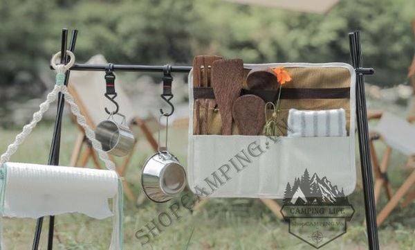  Túi đựng dụng cụ nấu ăn treo bàn ghế đa năng, túi đựng đồ dã ngoại, cắm trại 