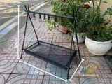  Giá Treo đồ dã ngoại gấp gọn hợp kim nhôm, giá móc đồ chịu Tải 12Kg kèm 6 móc 