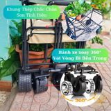  Xe kéo dã ngoại gấp gọn, xe đựng đồ bánh lớn cho du lịch, cắm trại dã ngoại 
