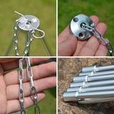  Kiềng 3 chân hợp kim nhôm 4 khúc phi 10mm, giá treo nồi cắm trại, dã ngoại 