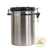  Hộp đựng cà phê inox 304 có theo dõi ngày lưu, van xả CO2 kèm muỗng định lượng 