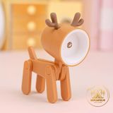  Đèn ngủ led mini để bàn hình chó, hươu dễ thương ( Tặng 3 pin) 