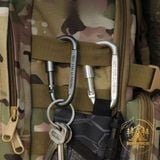  Móc khóa nhôm chữ D đa năng có ren vặn chốt khóa, móc nhôm Carabiner đi phươt, dã ngoại cắm trại 