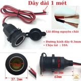 Dây đầu tẩu dài 1m, ổ cắm tẩu sạc đầu cái ô tô, đầu cắm tẩu sạc, công tắc on/off 