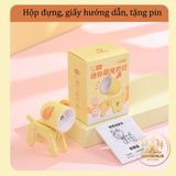  Đèn ngủ led mini để bàn hình chó, hươu dễ thương ( Tặng 3 pin) 