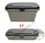  Giỏ nhựa gấp gọn, thùng đựng đồ kèm mặt bàn, hộp nhựa xếp gọn du lịch, cắm trại dã ngoại 