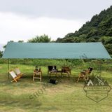  Bộ tăng /tarp bạt che xanh lá, Xanh dương kèm trụ sắt 3x3m/3x4m/3x5m dành cho cắm trại dã ngoại 
