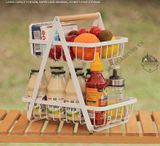  Giỏ đựng đồ, kệ đựng trái cây đa năng 2 tầng dành cho nhà bếp, cắm trại 