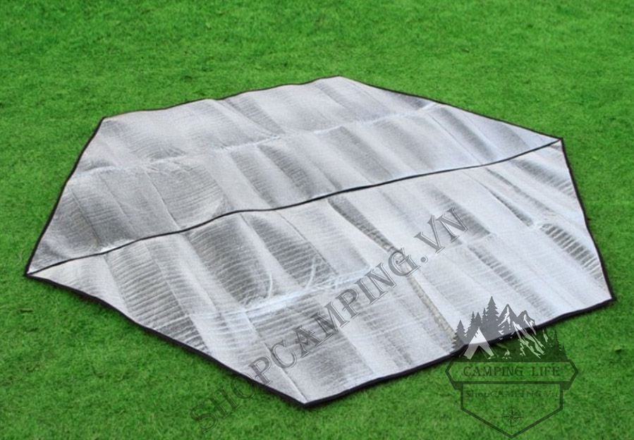  Tấm cách nhiệt lục giác Thảm Dã Ngoại, Lót Lều, Tráng Bạc 2 Mặt Chống Thấm Đa Năng [Có Viền] 