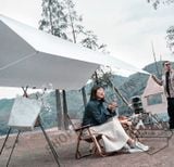  Bộ tăng /tarp bạt che xám kèm trụ sắt 3x5m dành cho cắm trại dã ngoại 
