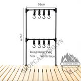  Giá treo đồ kẹp bàn gấp gọn, cây treo kèm trụ đèn 2 tầng đa năng, cắm trại dã ngoại 
