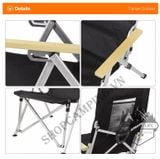  Ghế xếp thư giãn có ngả lưng khung nhôm, ghế gấp gọn size lớn dã ngoại cắm trại 