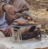  Bếp nướng BBQ, bếp nướng than hoa dã ngoại Mini dành cho 2-3 người (615) 