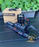  Đèn pin đội đầu T50 ngoài trời chống nước có zoom, đèn đội đầu siêu sáng hợp kim nhôm 