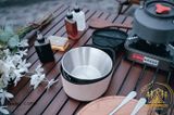  Chén inox 304 gấp gọn (set 4 chén)kèm túi đựng Aotu, bộ chén inox xếp gọn dành cho dã ngoại cắm trại 