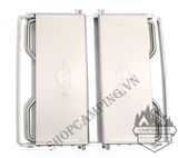  Kiềng bếp gấp gọn inox 304 dày nấu nướng, khung bếp chắn gió điều chỉnh độ cao dã ngoại cắm trại 