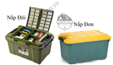  Thùng nhựa đựng đồ chịu lực siêu bền 55L chống nước có ngăn đựng đồ phía trên tiện dụng 
