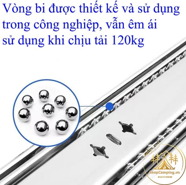  Bộ 2 thanh ray trượt 3 tầng chịu tải 120kg 