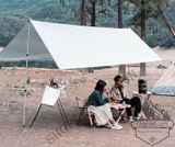  Bộ tăng /tarp bạt che xám kèm trụ sắt 3x5m dành cho cắm trại dã ngoại 