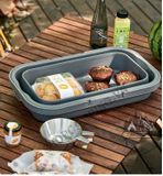  Giỏ nhựa gấp gọn, thùng đựng đồ kèm mặt bàn, hộp nhựa xếp gọn du lịch, cắm trại dã ngoại 