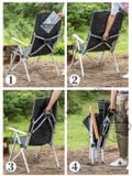  Ghế xếp thư giãn có ngả lưng khung nhôm, ghế gấp gọn size lớn dã ngoại cắm trại 