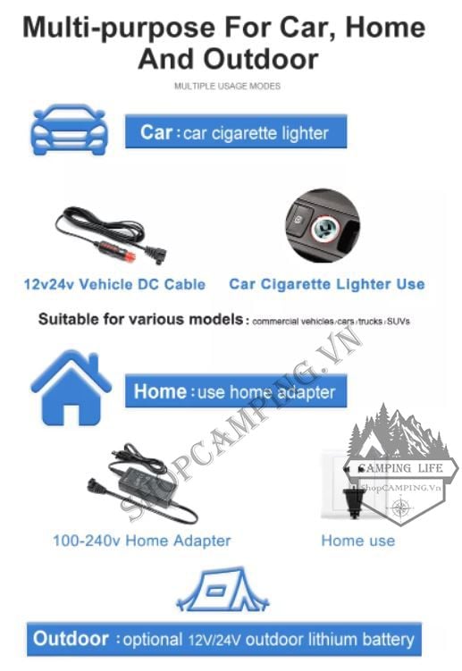  Tủ lạnh T60 60 Lít Alpicool 2 ngăn riêng biệt, tủ lạnh xe hơi, tủ lạnh trong nhà tiện lợi [CHÍNH HÃNG] 