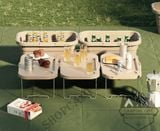  Giỏ nhựa gấp gọn, thùng đựng đồ kèm mặt bàn, hộp nhựa xếp gọn du lịch, cắm trại dã ngoại 