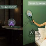  Vợt Muỗi Gấp Gọn Kiêm Đèn Bắt Muỗi 2 Trong 1, Diệt Muỗi Côn Trùng Hiệu Quả Tích Hợp Pin 1200mAh 