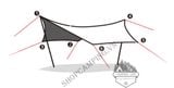  Bộ tăng trụ 3x3m, 3x4m và 3x5m, bộ tarp dành cho dã ngoại cắm trại (kèm 2 cây trụ, dây và cọc) 