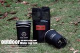  Bộ 4 ly Coolcamp 350ml inox 304, set ly inox xếp gọn kèm túi đựng 