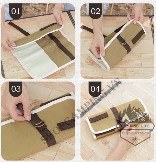  Túi đựng dụng cụ nấu ăn treo bàn ghế đa năng, túi đựng đồ dã ngoại, cắm trại 