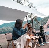  Bộ tăng /tarp bạt che xám kèm trụ sắt 3x5m dành cho cắm trại dã ngoại 