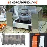  Tấm chắn gió 10 miếng size xl 24cm gấp gọn, tấm che gió bếp cắm trại, du lịch, dã ngoại có hộp đựng Camping VietNam 