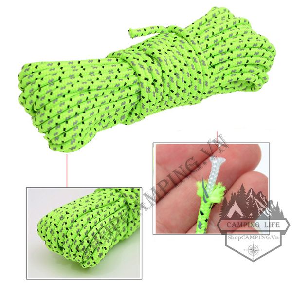  Dây dù phản quang căng dựng lều bạt chống gió phơi treo móc đồ cắm trại dã ngoại 5 mét 