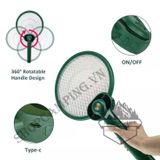  Vợt Muỗi Gấp Gọn Kiêm Đèn Bắt Muỗi 2 Trong 1, Diệt Muỗi Côn Trùng Hiệu Quả Tích Hợp Pin 1200mAh 