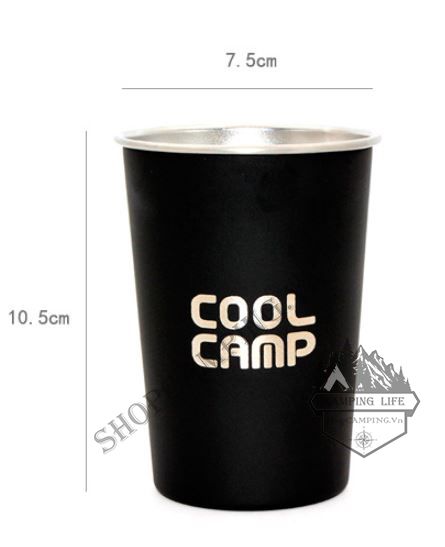  Bộ 4 ly Coolcamp 350ml inox 304, set ly inox xếp gọn kèm túi đựng 