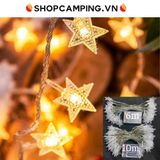  Dây đèn led pin aa ngôi sao,bông tuyết 6m và 10m trang trí noel, tết, lễ hội, dây led dercor nhà cửa 