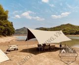  Bộ tăng /tarp bạt che tấm nền phủ đen kèm trụ sắt 3x4m/3x5m dành cho cắm trại dã ngoại 