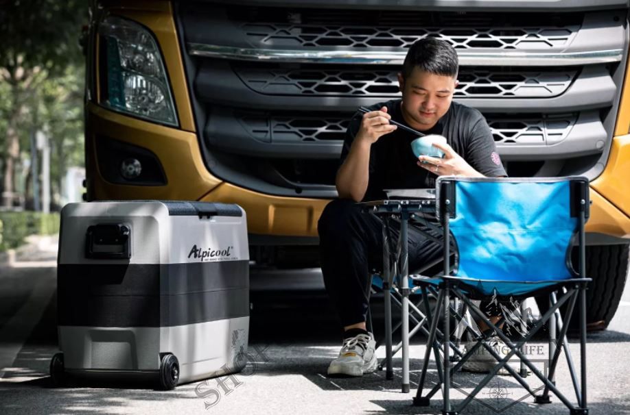  Tủ lạnh T60 60 Lít Alpicool 2 ngăn riêng biệt, tủ lạnh xe hơi, tủ lạnh trong nhà tiện lợi [CHÍNH HÃNG] 