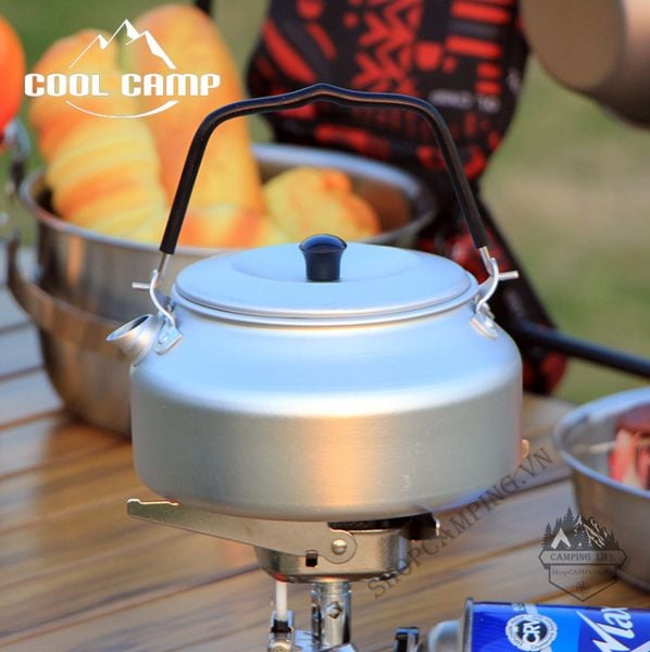  Ấm nấu nước pha trà Coolcamp hợp kim nhôm 0,9L, ấm dã ngoại cắm trại 