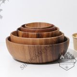  Chén gỗ sồi nguyên khối,Bát Ăn Bằng Gỗ Sồi Tự Nhiên Không Sơn Màu An Toàn Cho Bé 