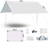  Bộ tăng /tarp bạt che xám kèm trụ sắt 3x5m dành cho cắm trại dã ngoại 
