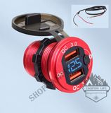  Bộ sạc QC3.0 Cổng USB không thấm nước dành cho Ô tô ,Xe máy 