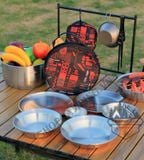  Bộ chén đĩa Inox xếp gọn Coolcamp 12 món dành cho cắm trại dã ngoại 