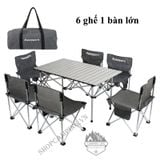  Bộ bàn ghế đen xám xếp gấp gọn bỏ túi.Bàn xếp dã ngoại,cắm trại,du lịch ngoài trời 